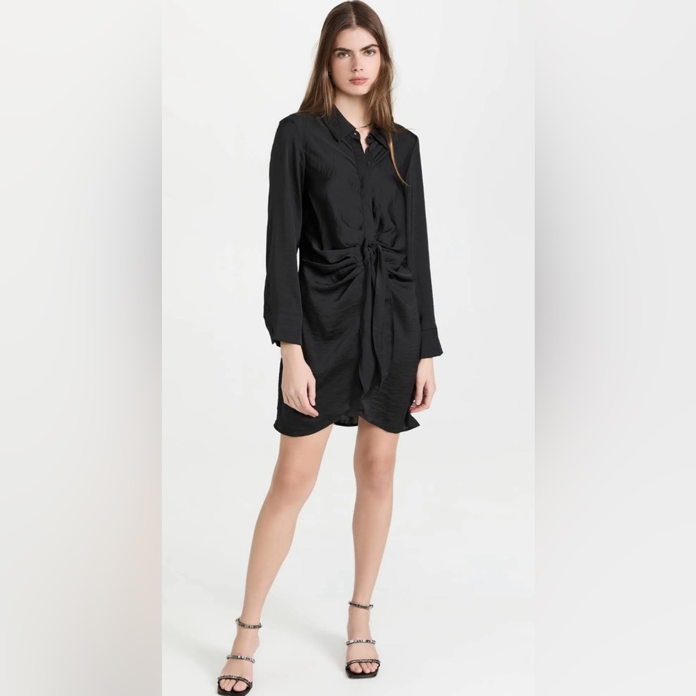 NWT BB Dakota/ Revolve Tie Curious Satin Shirt Dress Small